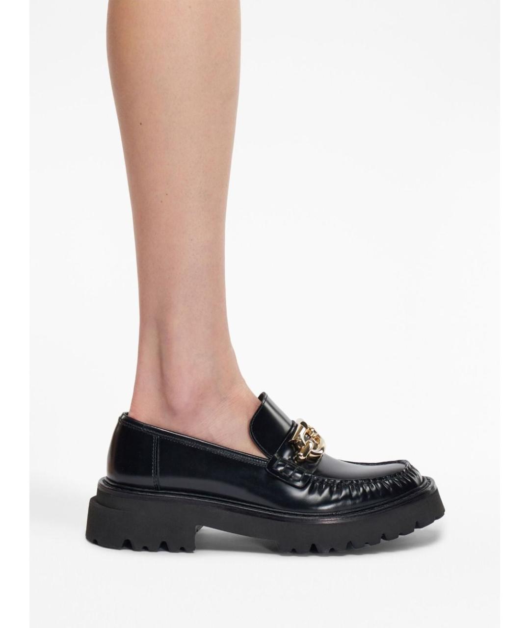 FERRAGAMO Черные кожаные лоферы, фото 5