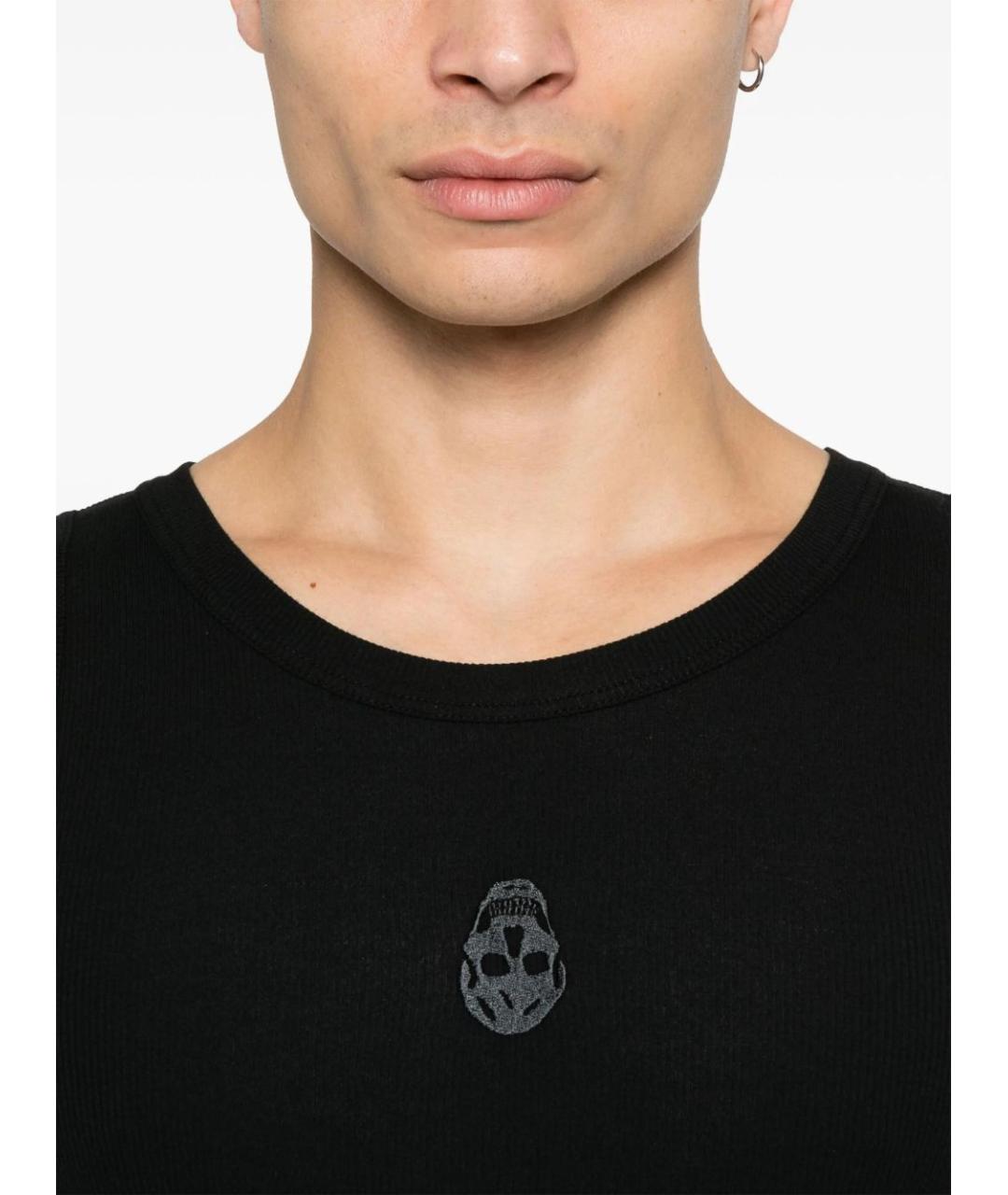 ALEXANDER MCQUEEN Черная хлопковая майка, фото 4