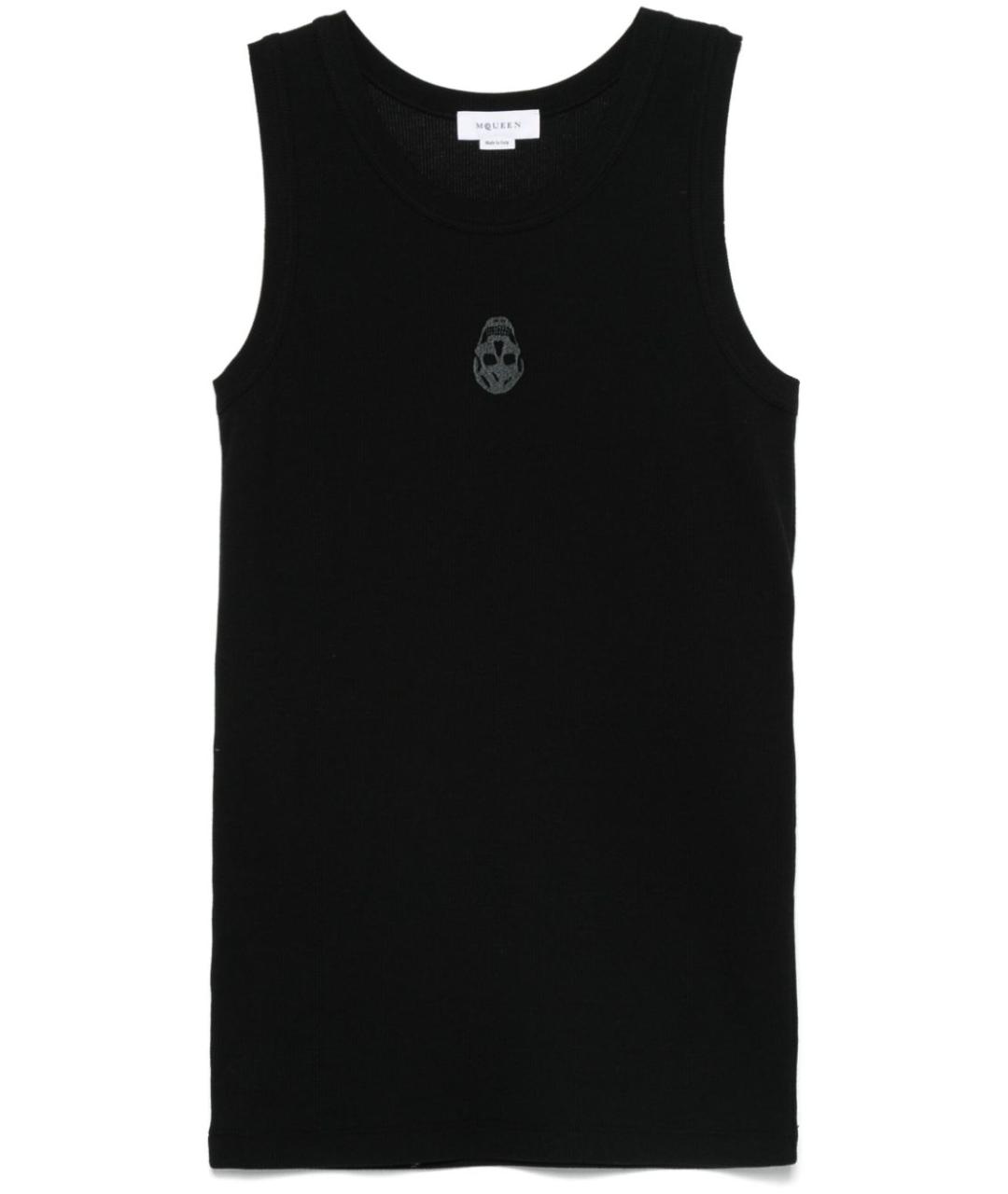 ALEXANDER MCQUEEN Черная хлопковая майка, фото 1
