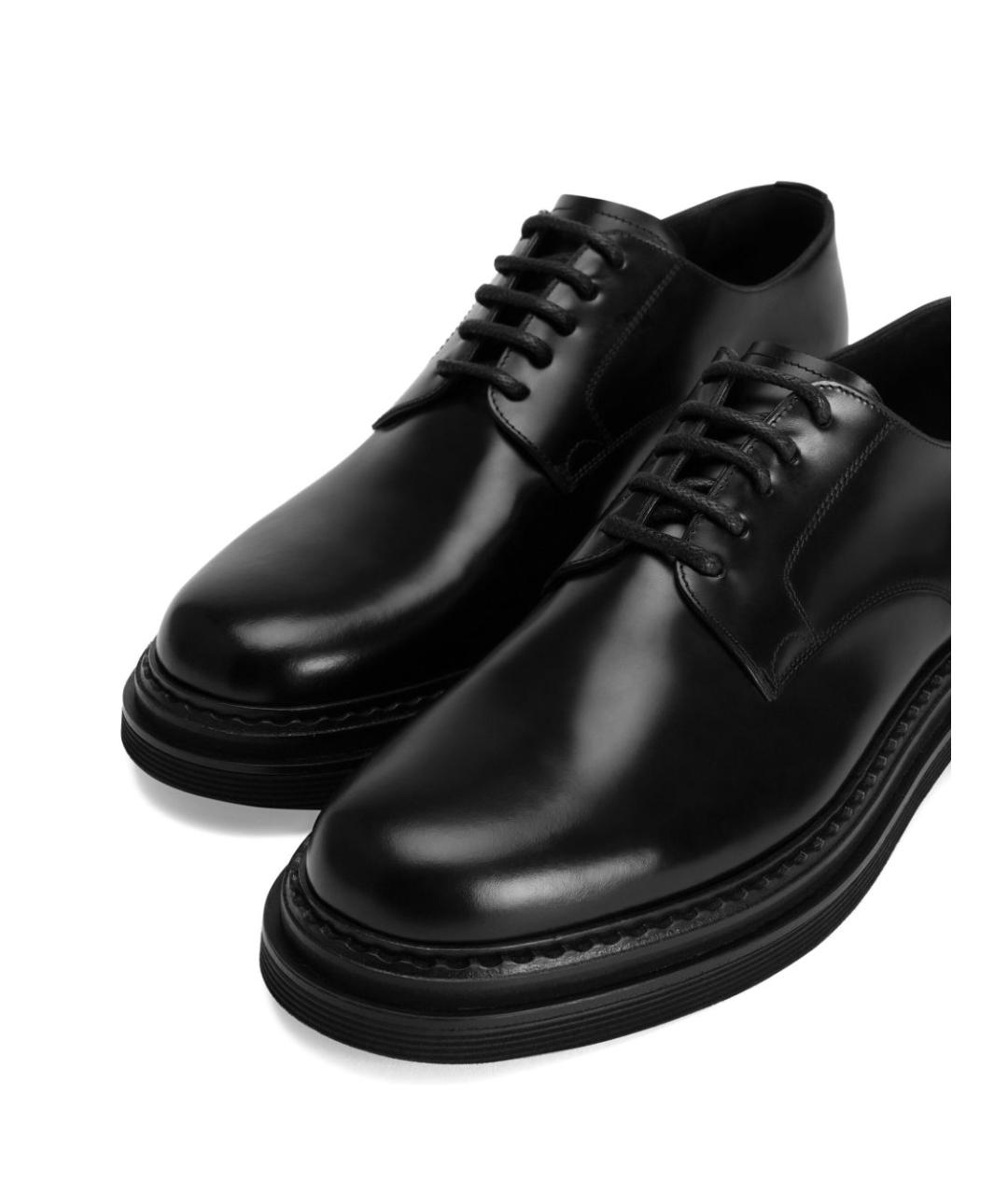 DOLCE&GABBANA Черные кожаные туфли, фото 4