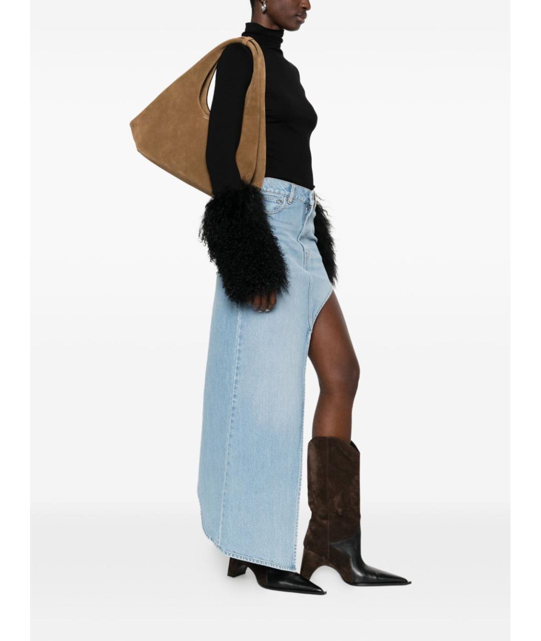 COPERNI Коричневая замшевая сумка тоут, фото 2