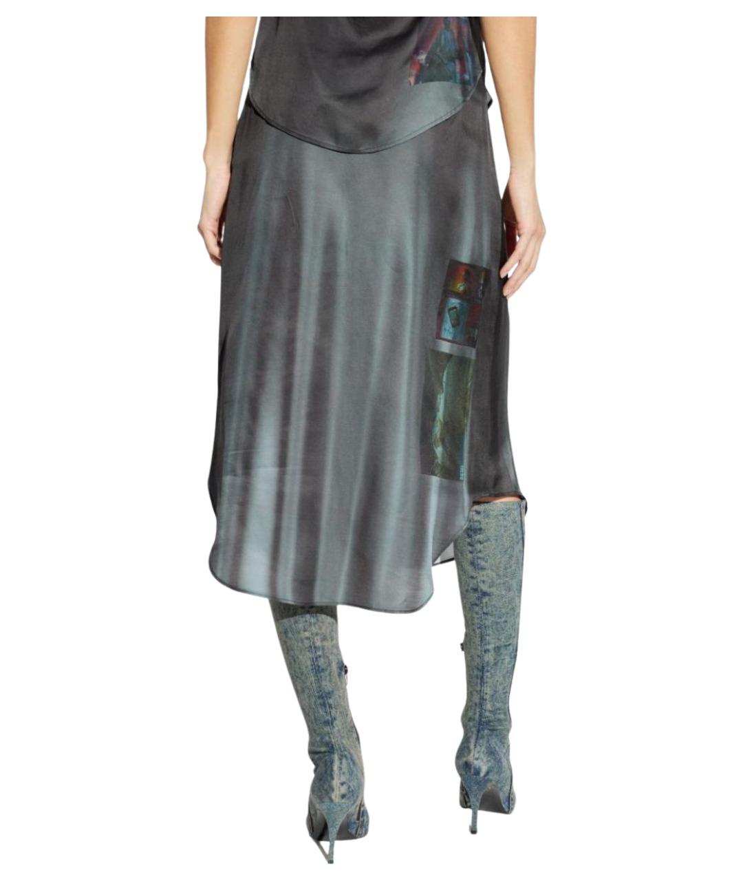 DIESEL Серая юбка миди, фото 4