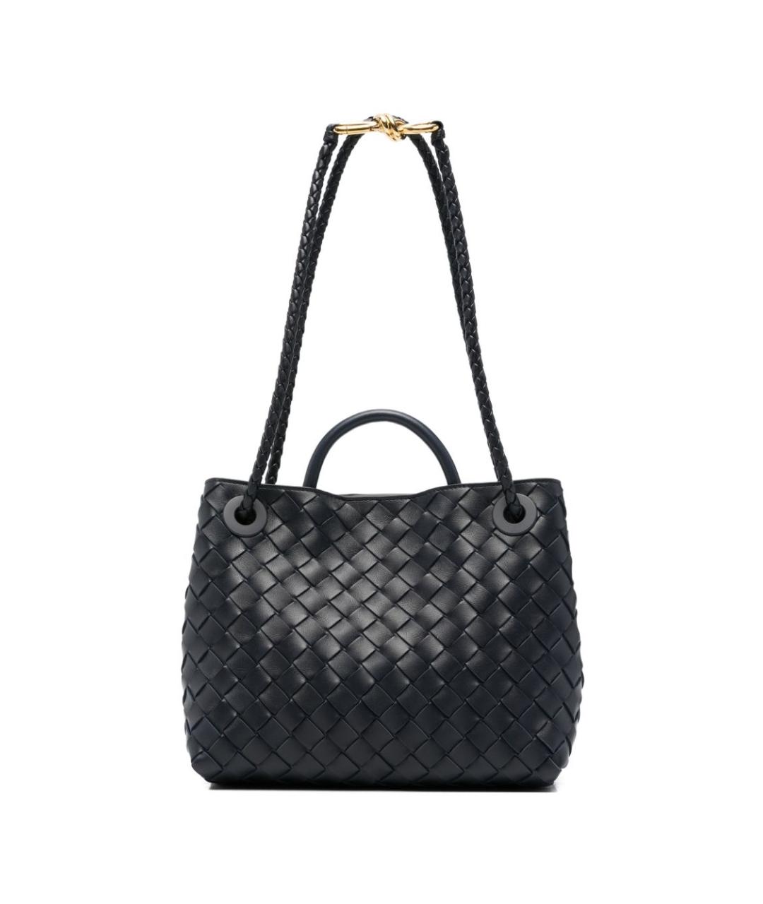 BOTTEGA VENETA Черная кожаная сумка тоут, фото 3