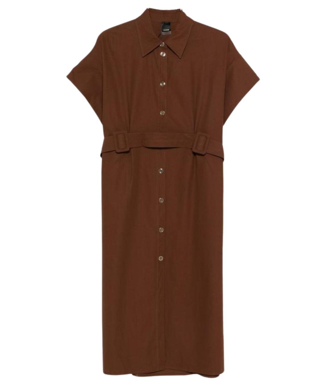 PINKO Коричневое хлопковое повседневное платье, фото 1