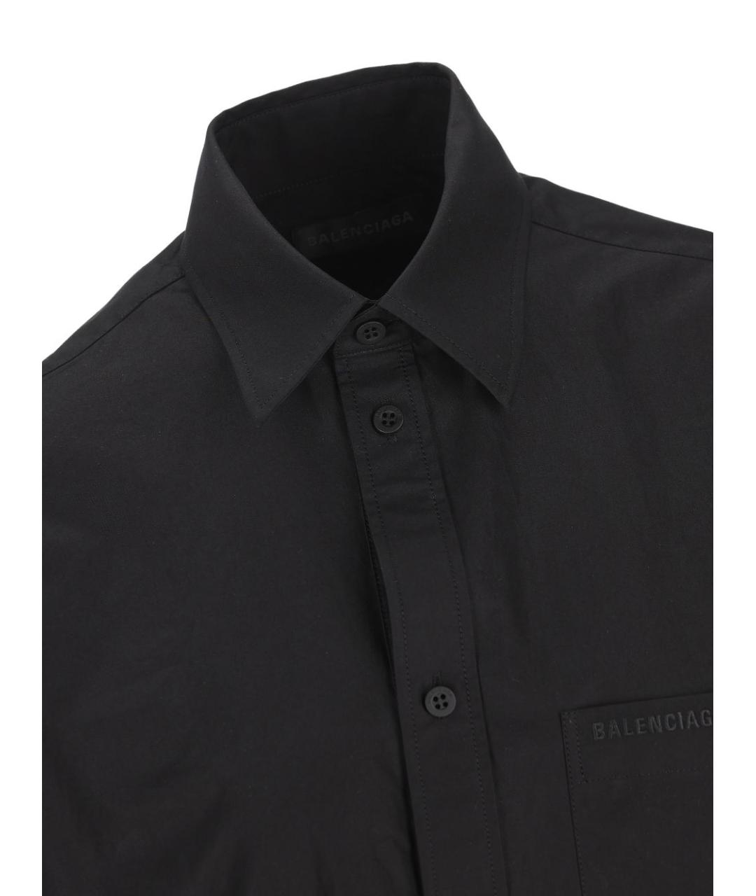 BALENCIAGA Черная хлопковая рубашка, фото 4