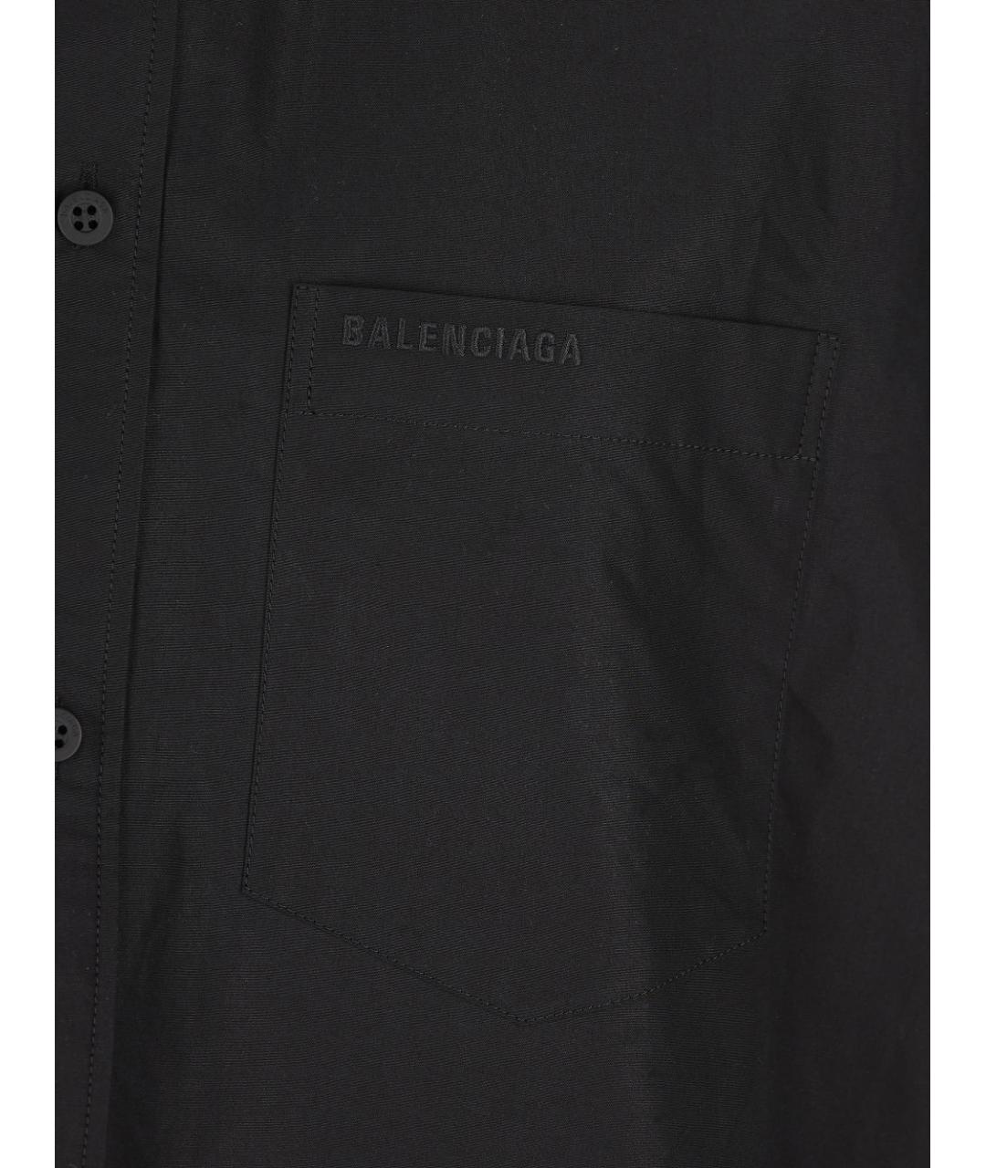 BALENCIAGA Черная хлопковая рубашка, фото 2
