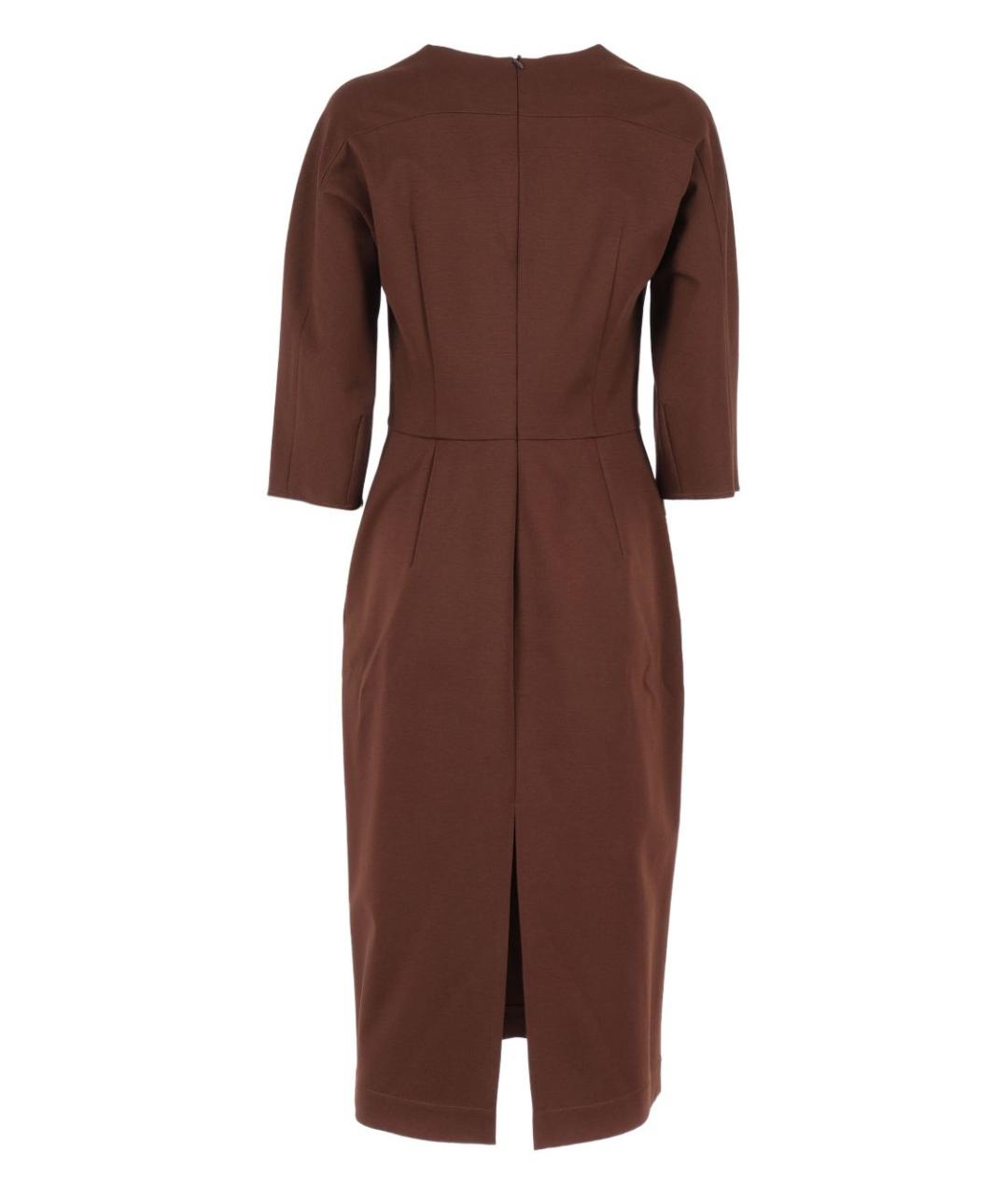 FABIANA FILIPPI Коричневое вискозное повседневное платье, фото 4