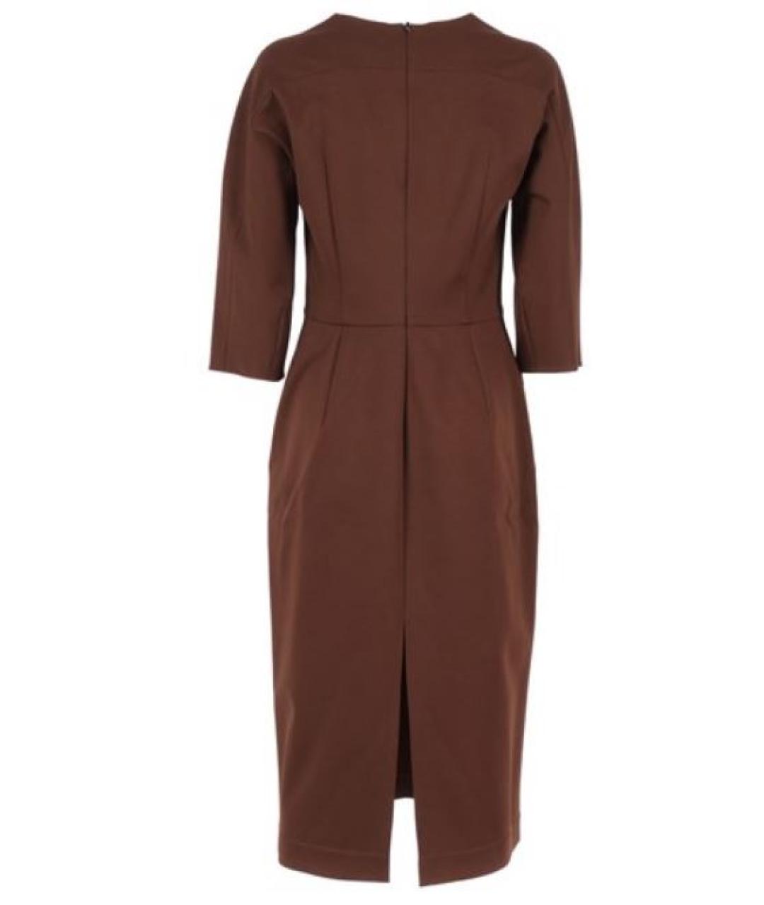 FABIANA FILIPPI Коричневое вискозное повседневное платье, фото 2