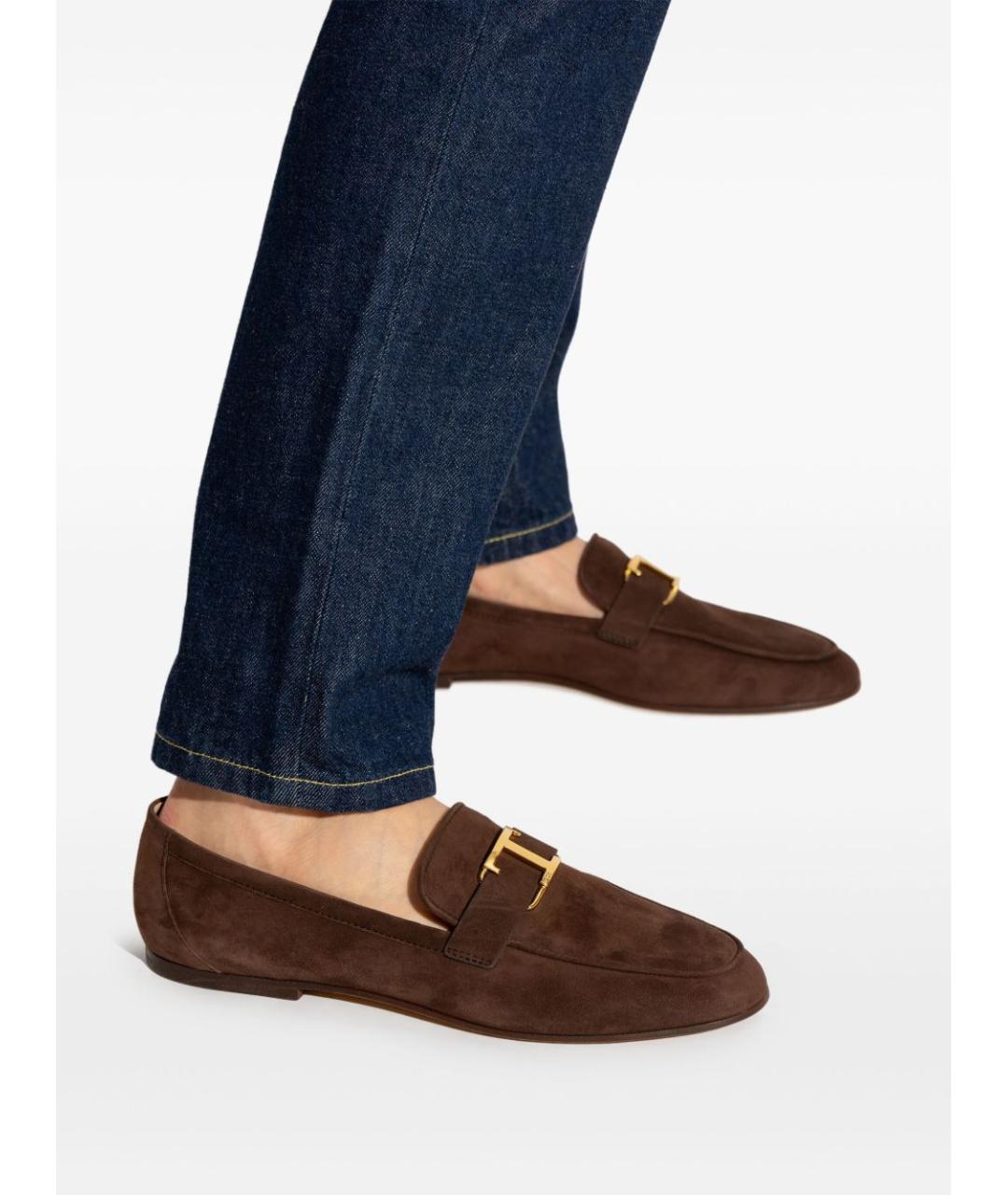 TOD'S Коричневые замшевые лоферы, фото 2