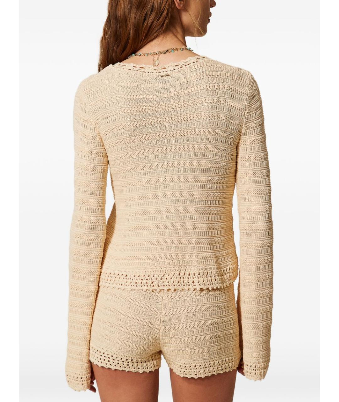 TWIN-SET Бежевый вискозный джемпер / свитер, фото 3
