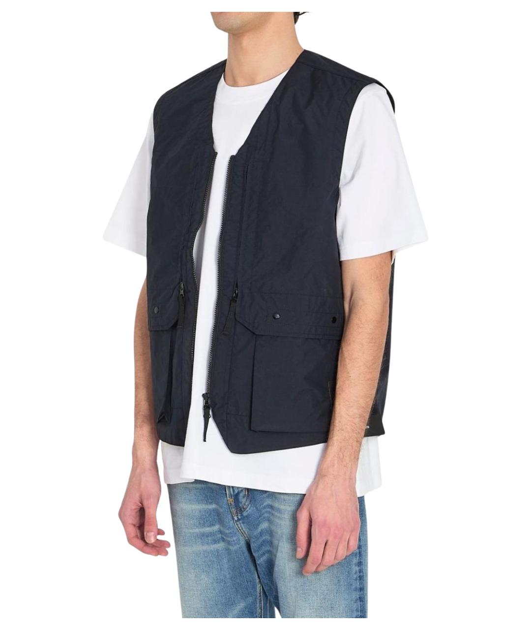 STONE ISLAND Синий полиэстеровый жилет, фото 2