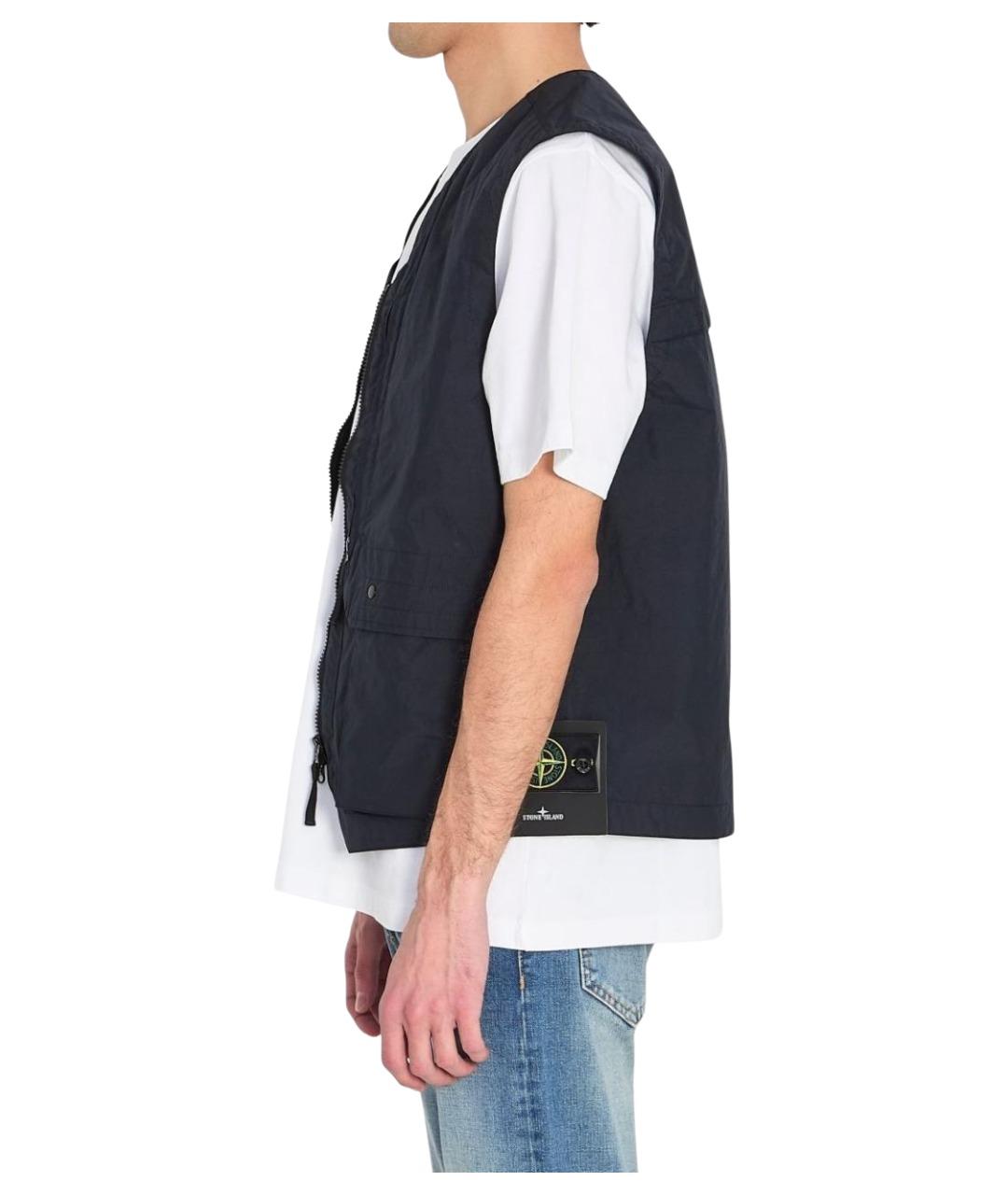 STONE ISLAND Синий полиэстеровый жилет, фото 4