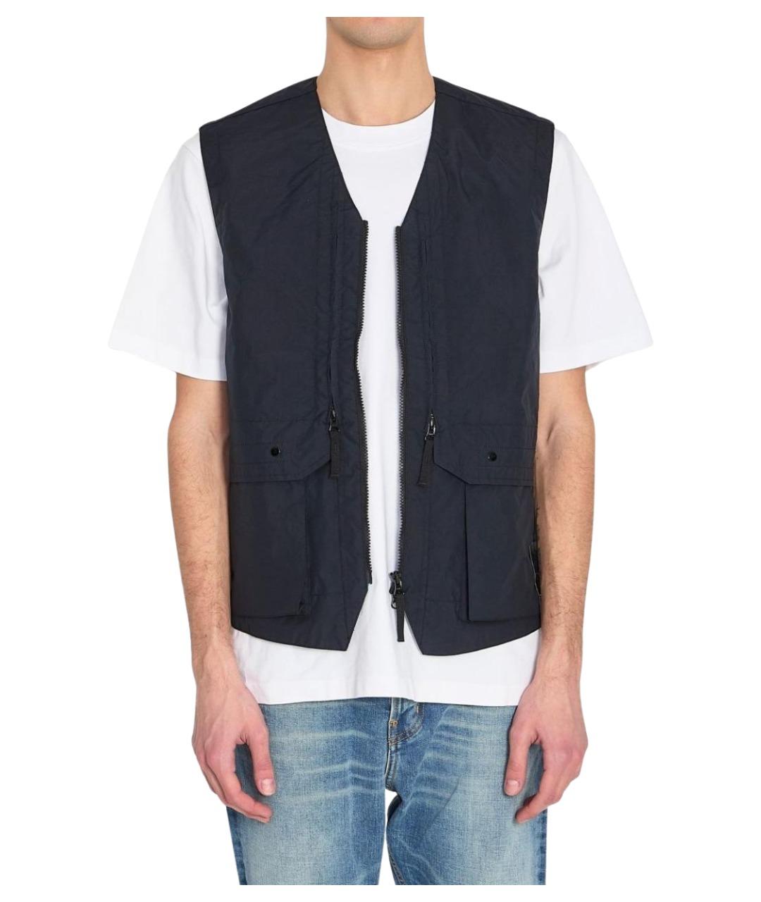 STONE ISLAND Синий полиэстеровый жилет, фото 5