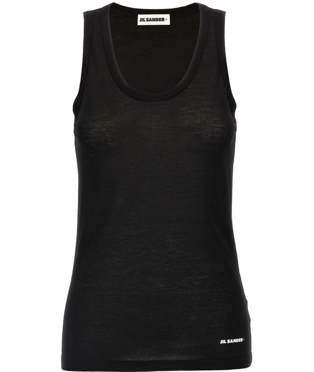 JIL SANDER Черная хлопковая майка, фото 1
