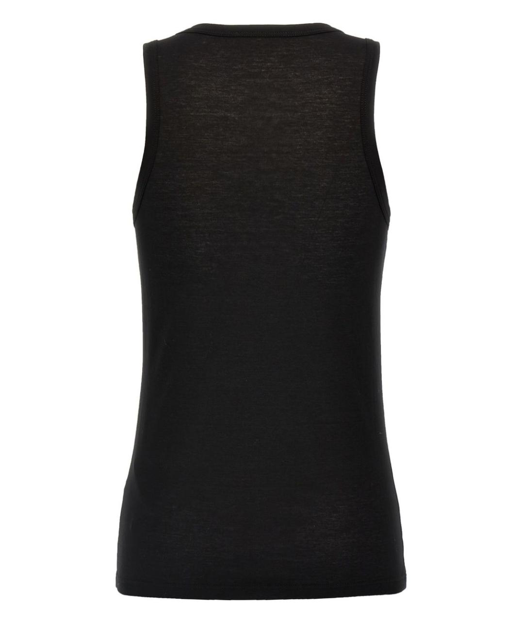 JIL SANDER Черная хлопковая майка, фото 2