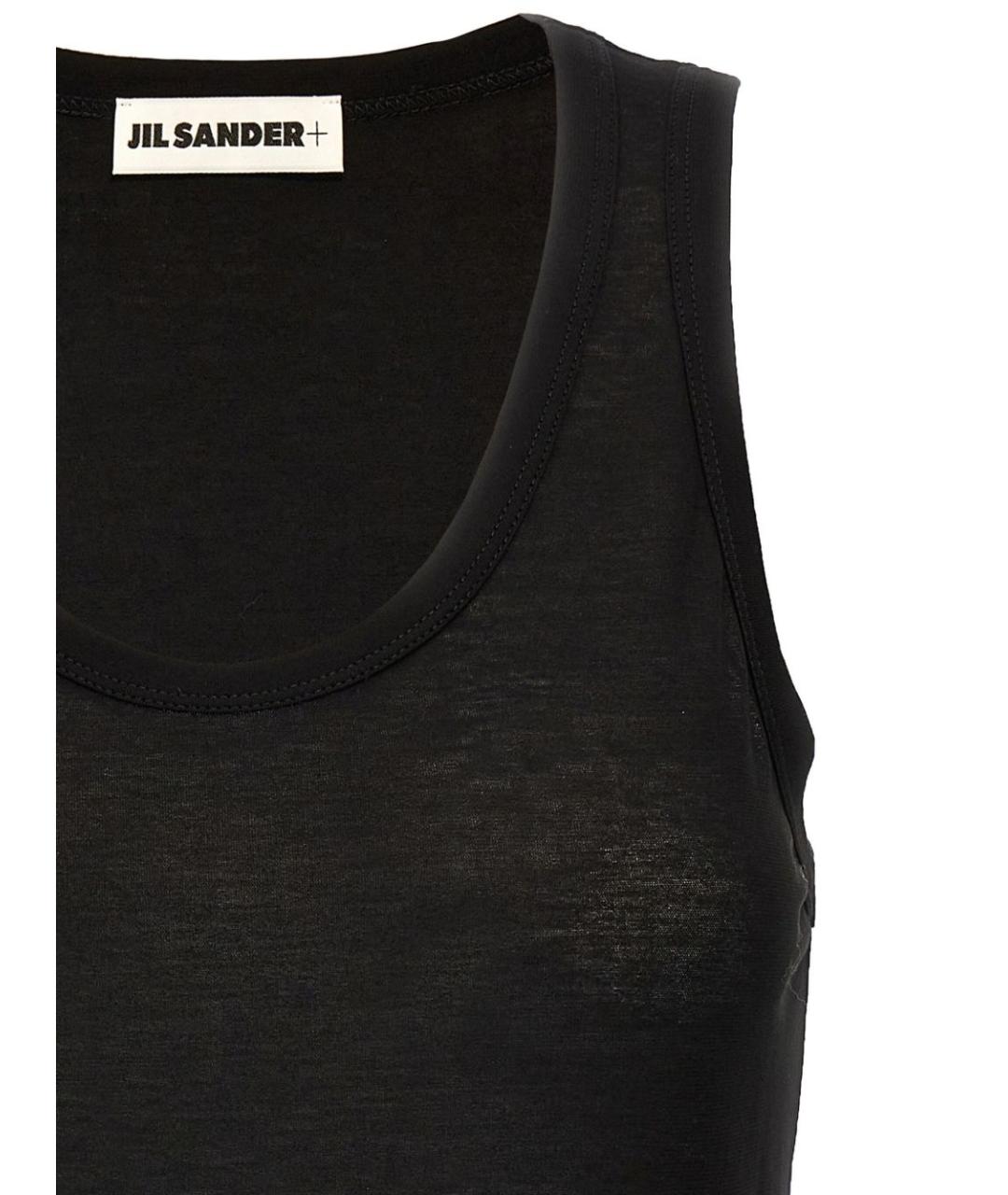 JIL SANDER Черная хлопковая майка, фото 3
