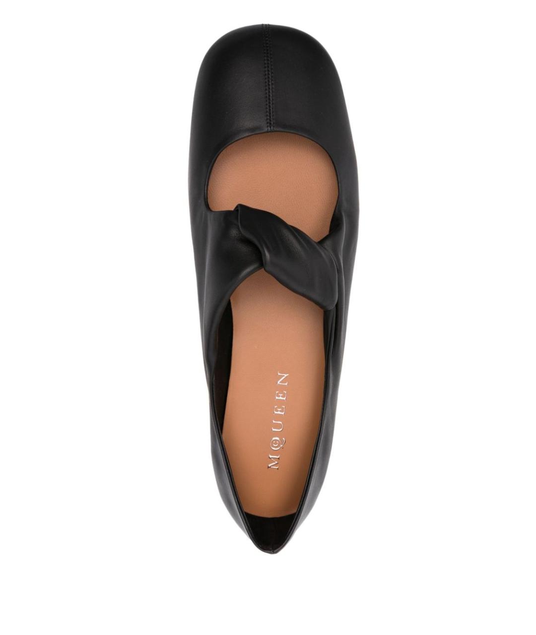 ALEXANDER MCQUEEN Черные кожаные балетки, фото 4