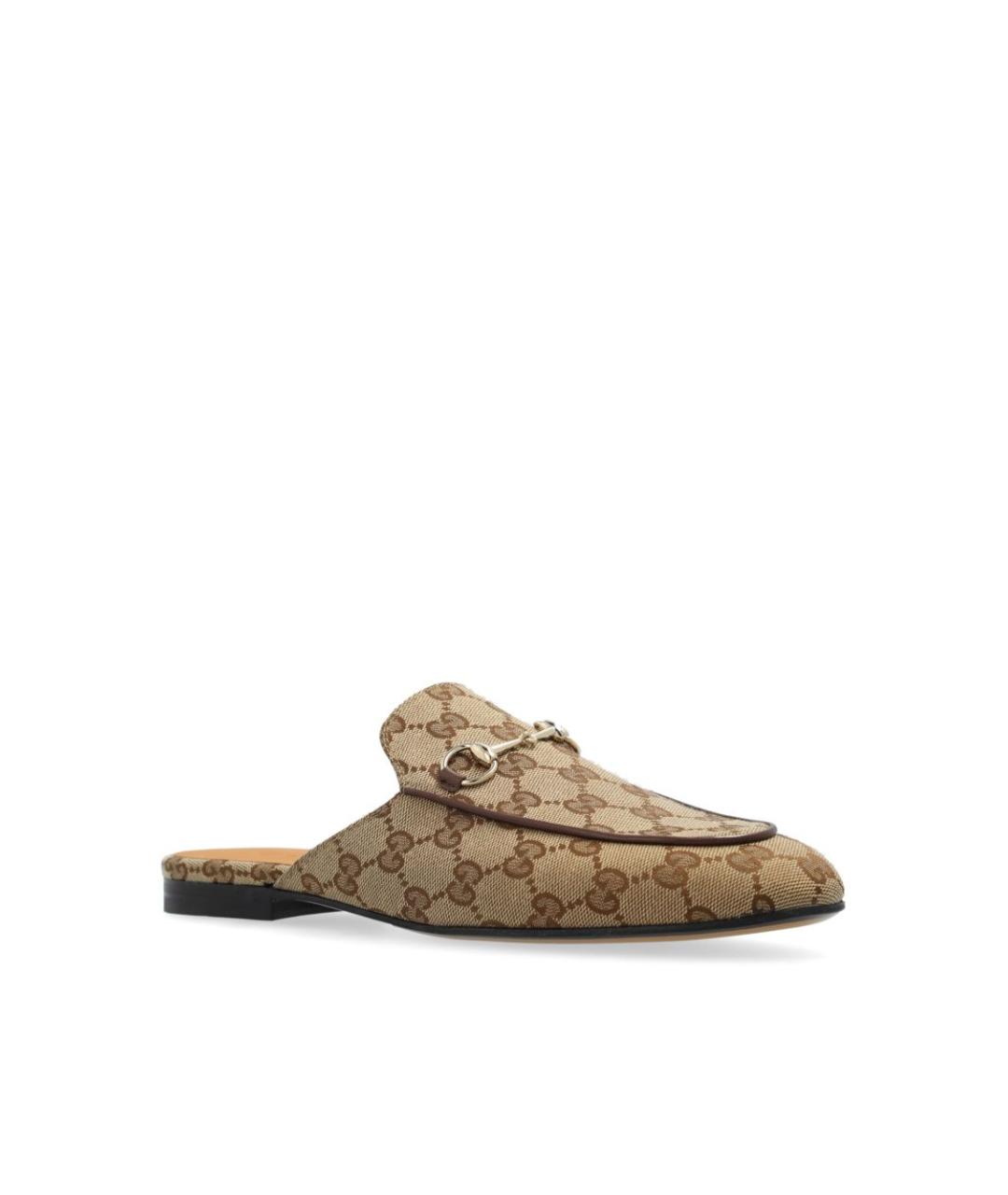 GUCCI Бежевые текстильные мюли, фото 6