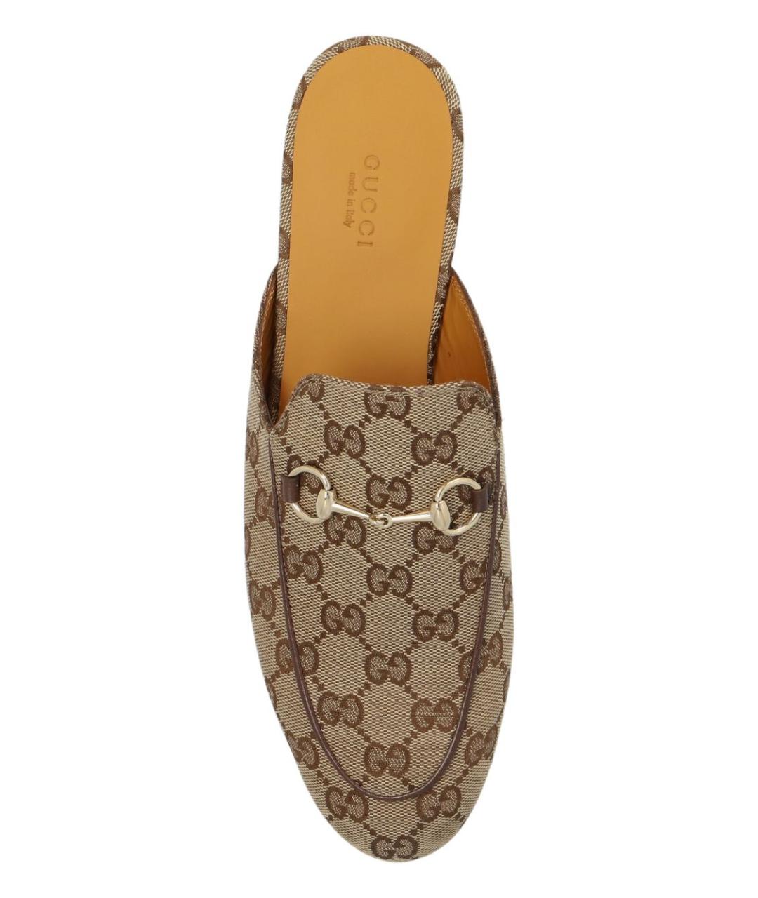 GUCCI Бежевые текстильные мюли, фото 5