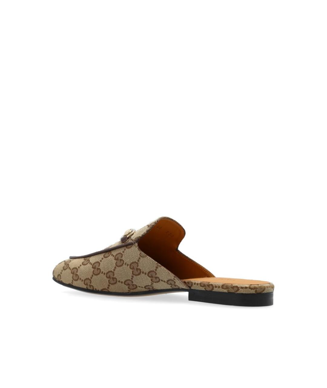 GUCCI Бежевые текстильные мюли, фото 2