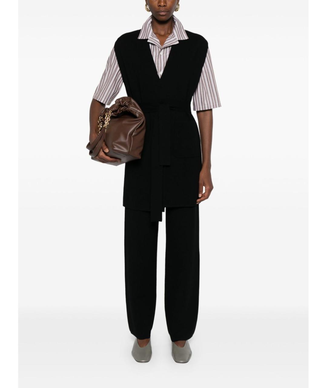 MAX MARA STUDIO Черные вискозные брюки широкие, фото 2