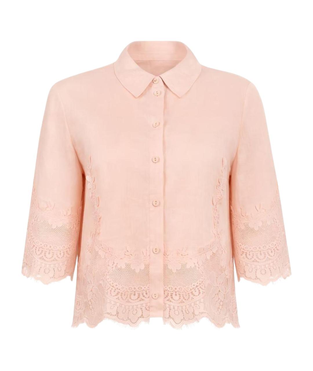 TWIN-SET Розовая льняная рубашка, фото 1