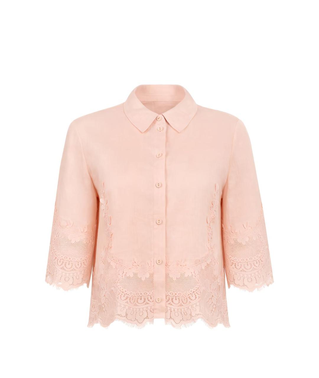 TWIN-SET Розовая льняная рубашка, фото 3