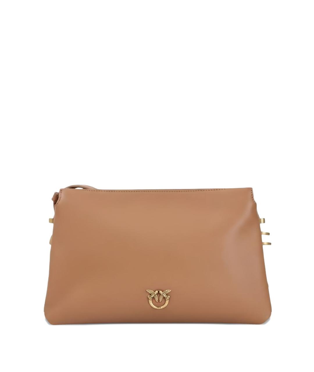 PINKO Бежевая кожаная сумка через плечо, фото 4