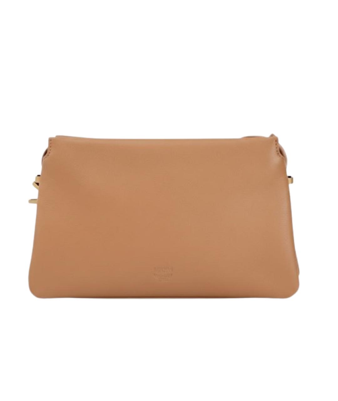 PINKO Бежевая кожаная сумка через плечо, фото 2