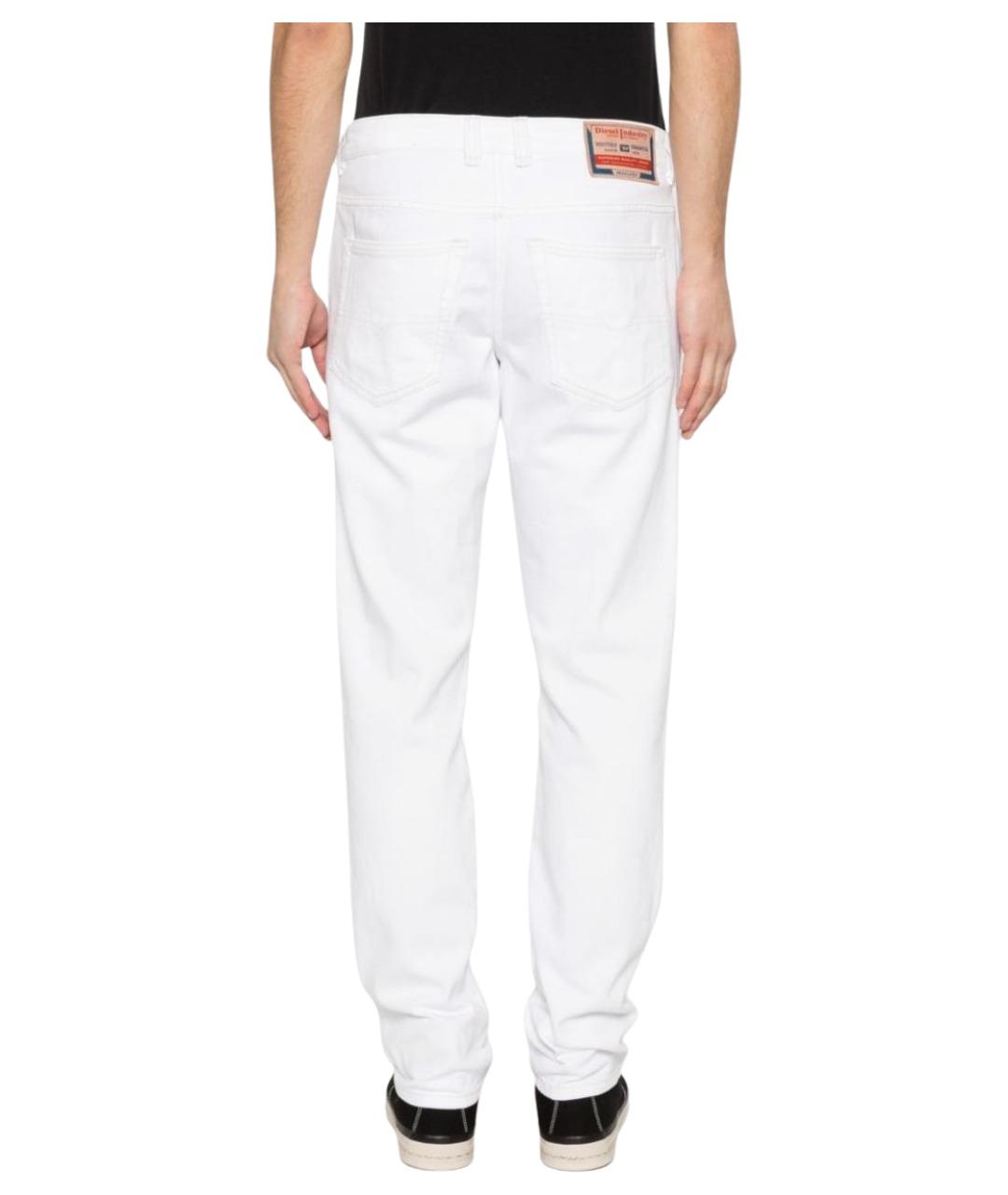 DIESEL Белые хлопковые прямые джинсы, фото 4