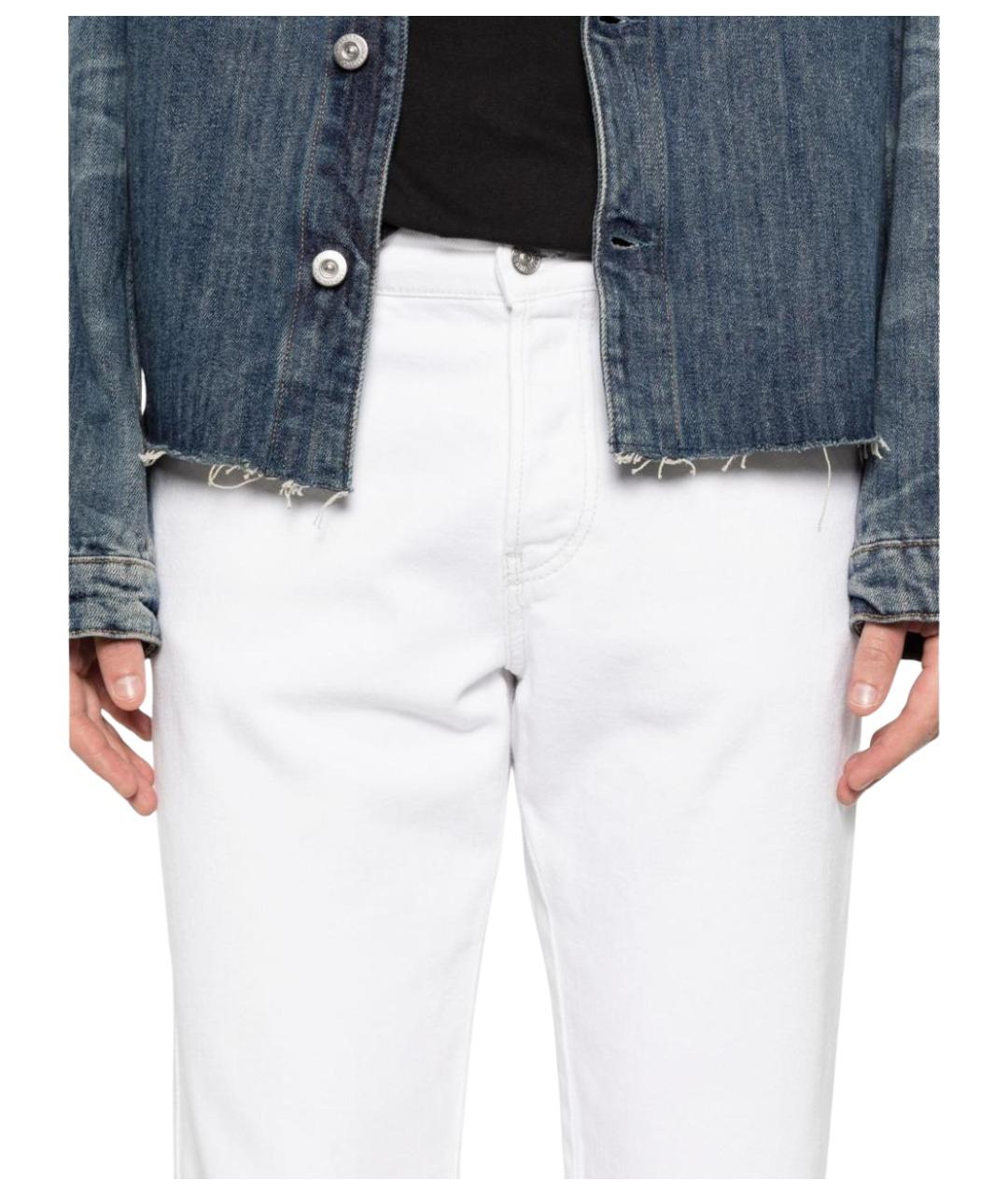 DIESEL Белые хлопковые прямые джинсы, фото 2