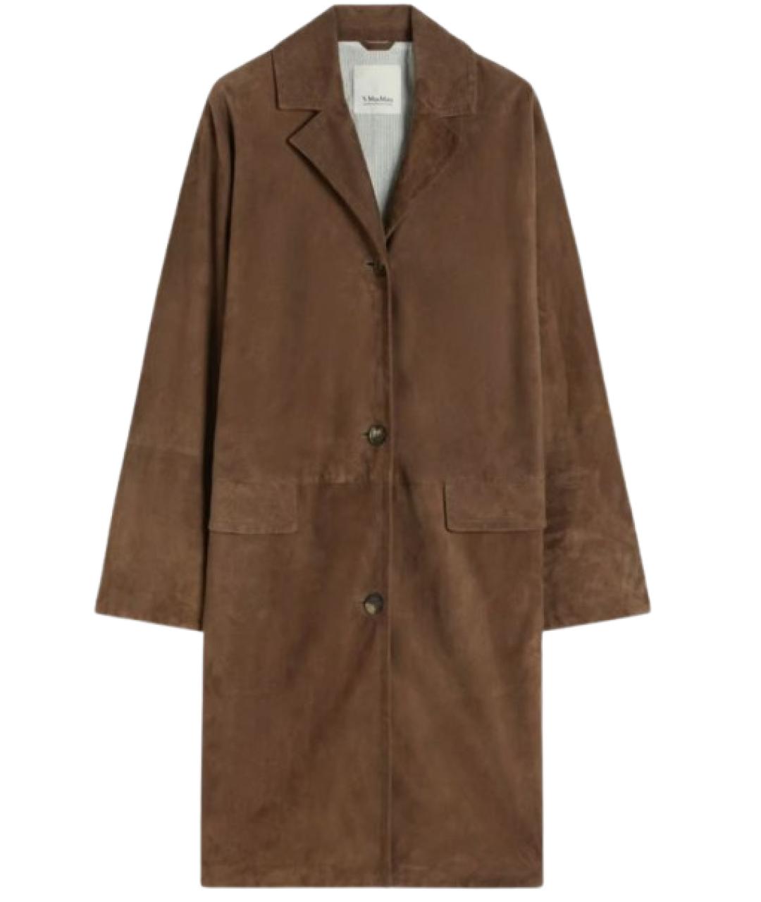 'S MAX MARA Коричневое замшевое пальто, фото 1
