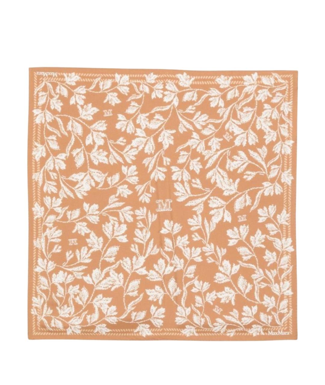 MAX MARA Коричневый шелковый платок, фото 1