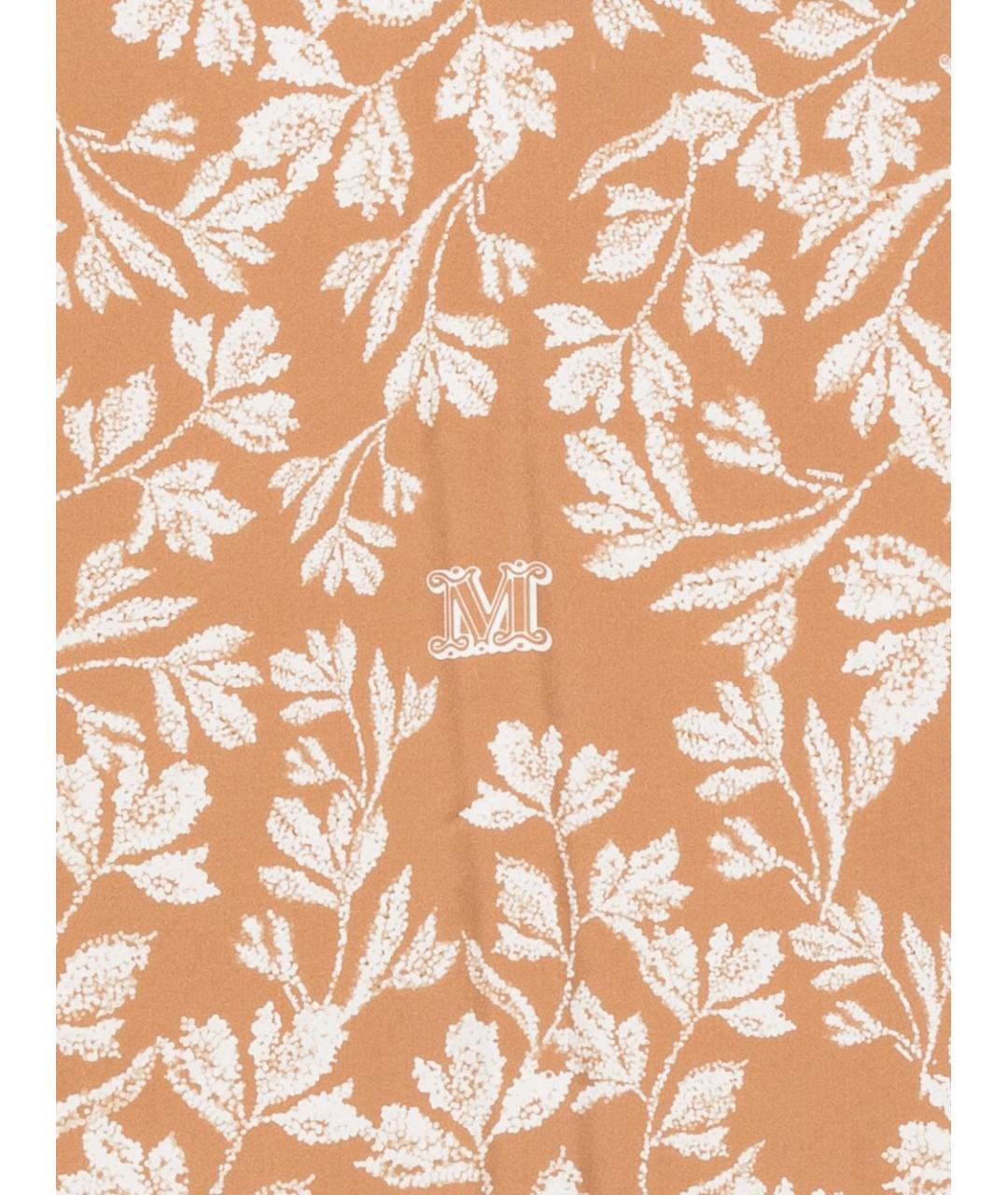 MAX MARA Коричневый шелковый платок, фото 2