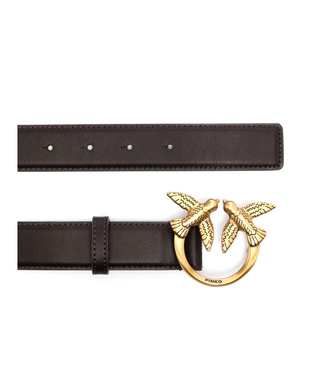 PINKO Коричневый кожаный ремень, фото 2