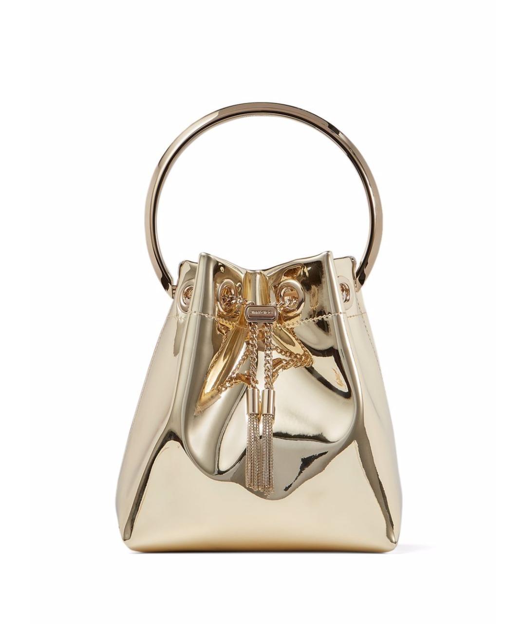 JIMMY CHOO Золотая тканевая сумка через плечо, фото 1