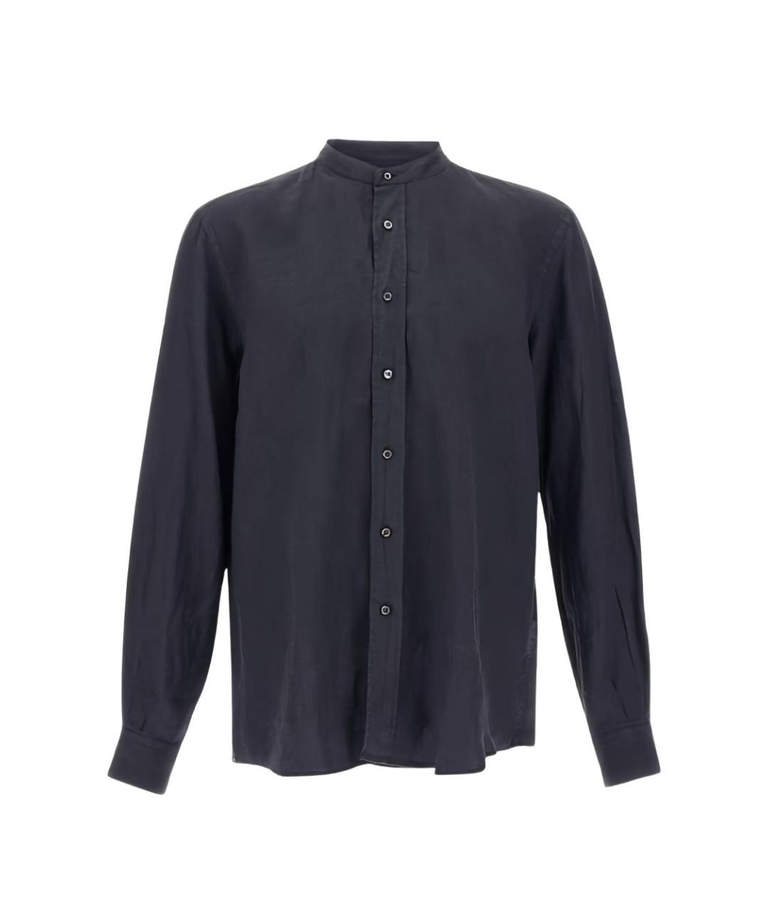 ASPESI Синяя льняная классическая рубашка, фото 4