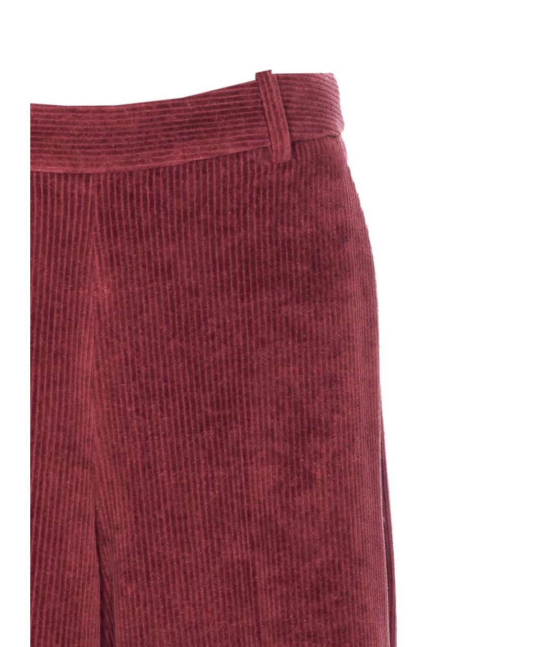 CIRCOLO 1901 Бордовые хлопковые прямые брюки, фото 3