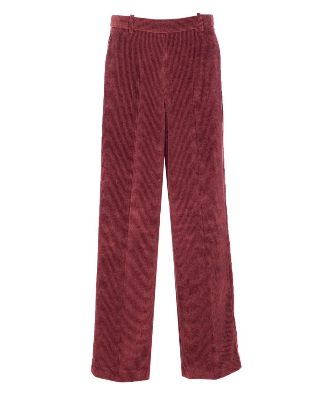 CIRCOLO 1901 Бордовые хлопковые прямые брюки, фото 1