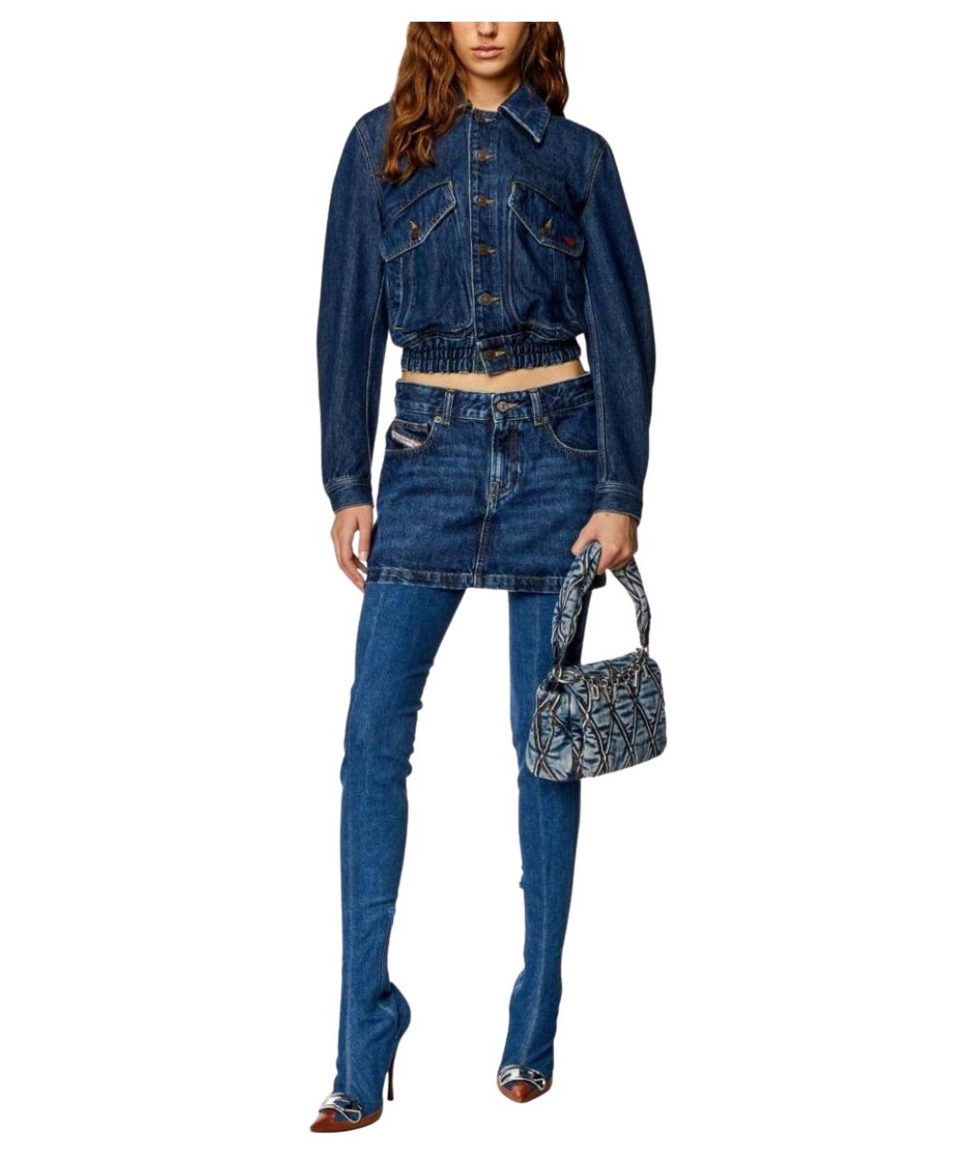 DIESEL Синяя хлопковая юбка мини, фото 2