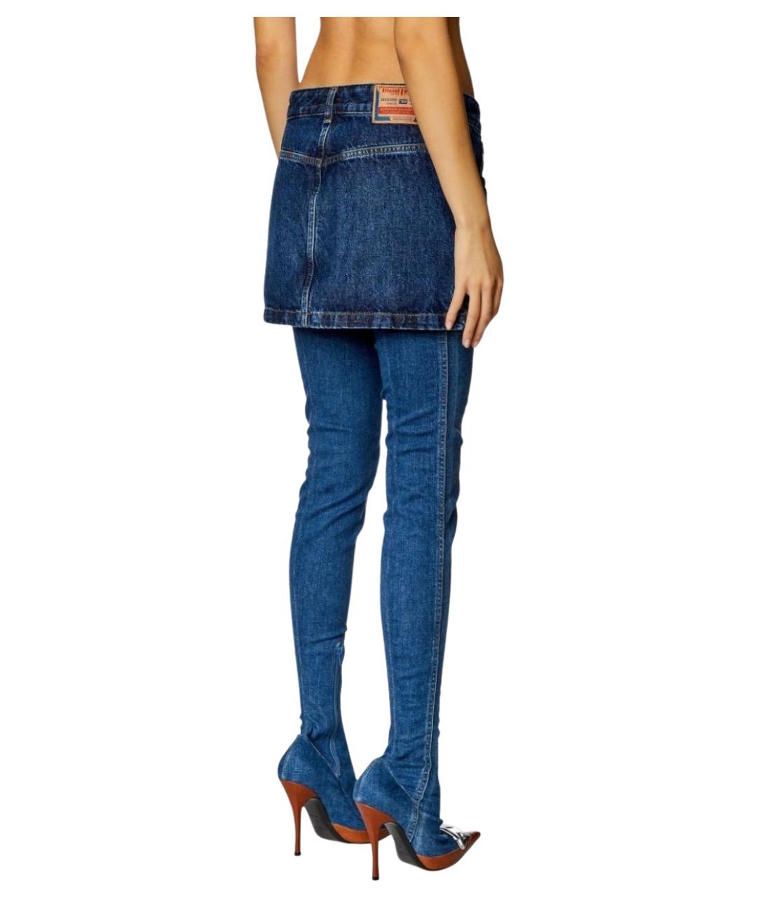 DIESEL Синяя хлопковая юбка мини, фото 4