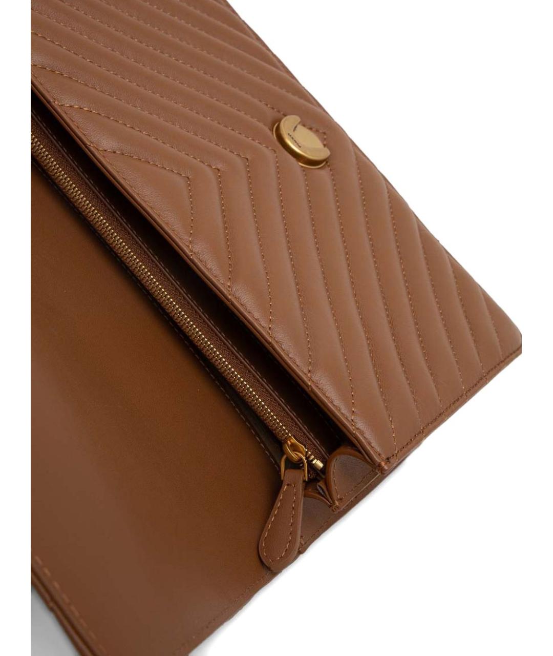 PINKO Коричневая кожаная сумка через плечо, фото 4