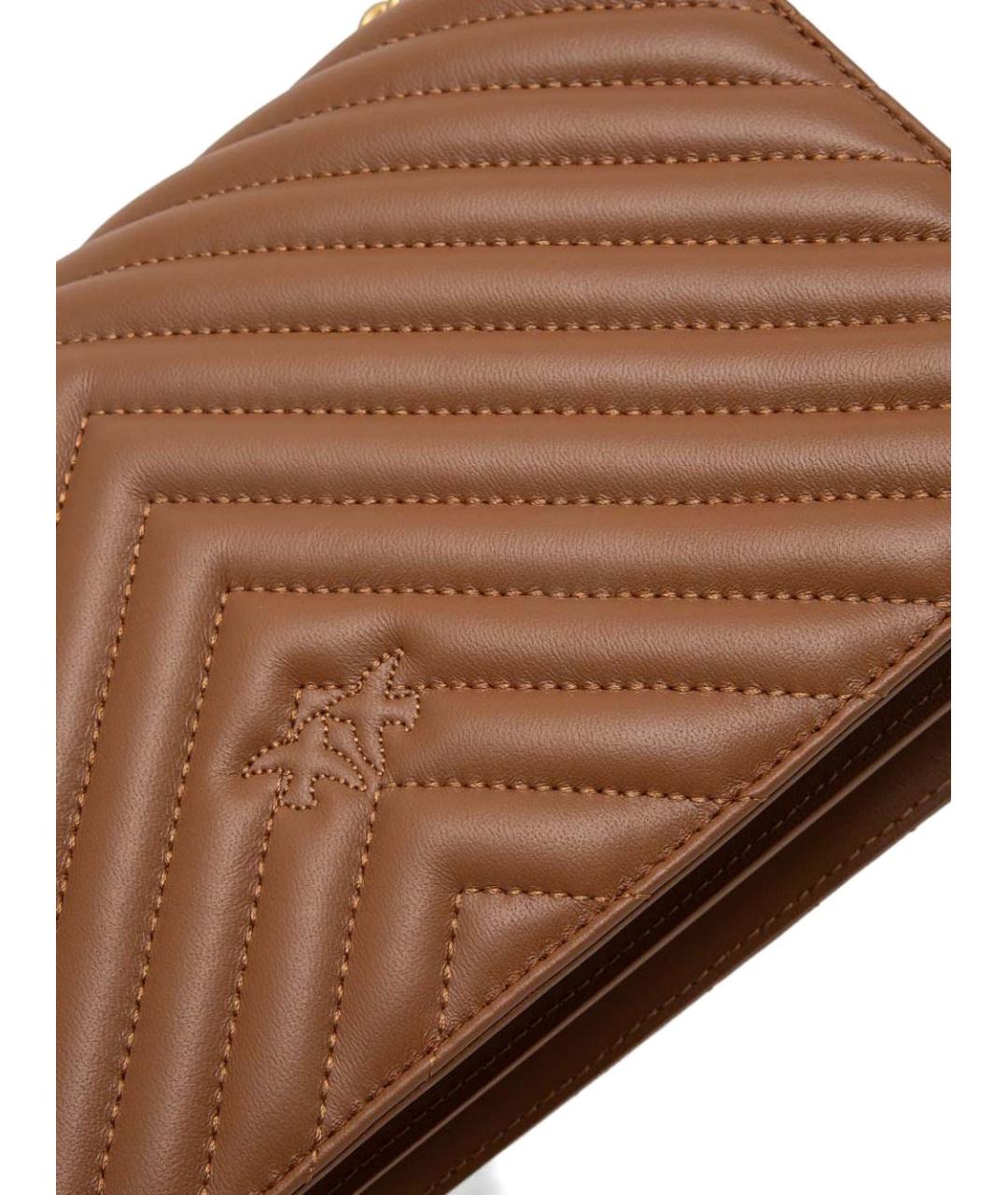 PINKO Коричневая кожаная сумка через плечо, фото 3