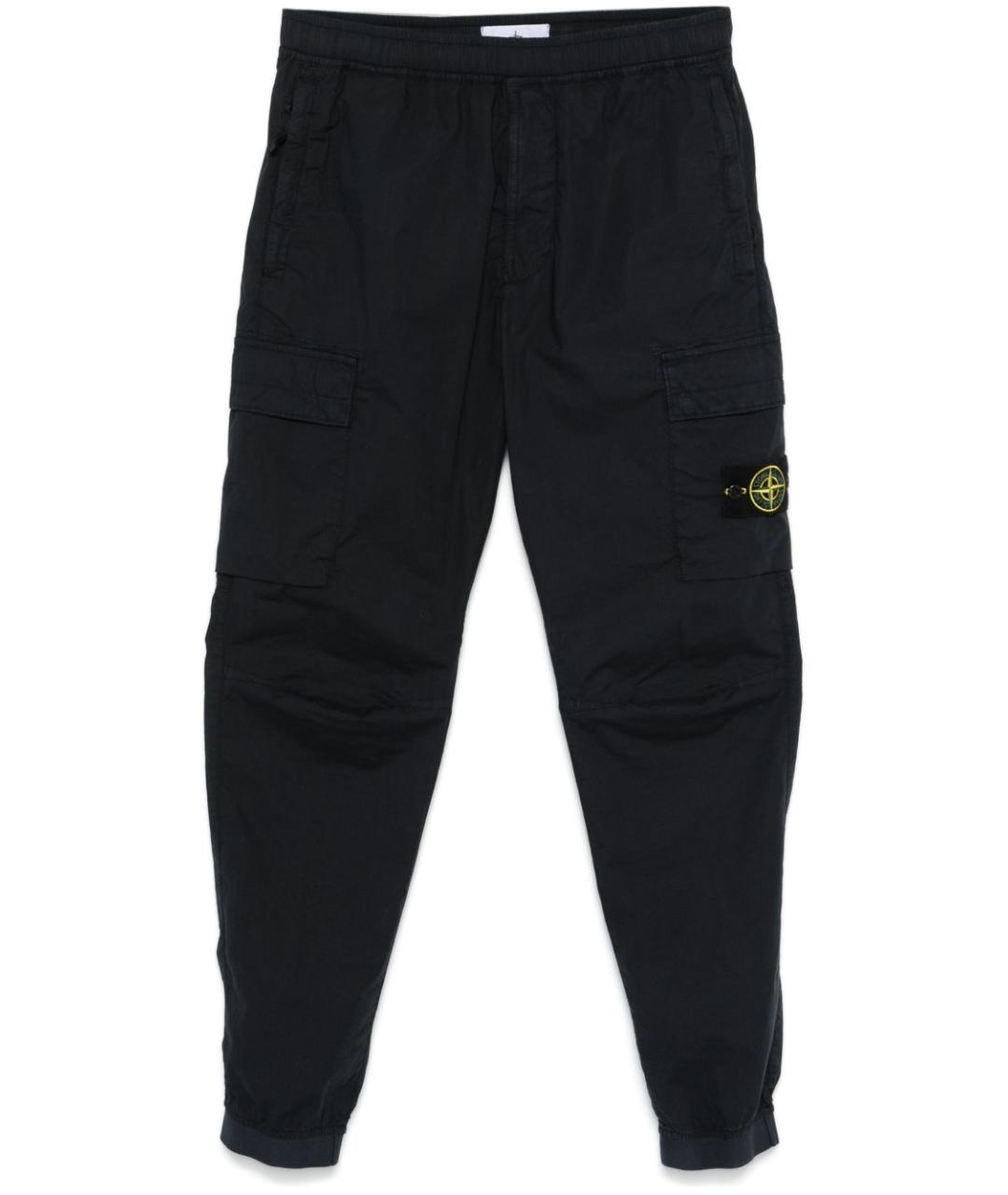 STONE ISLAND Темно-синие хлопковые повседневные брюки, фото 1