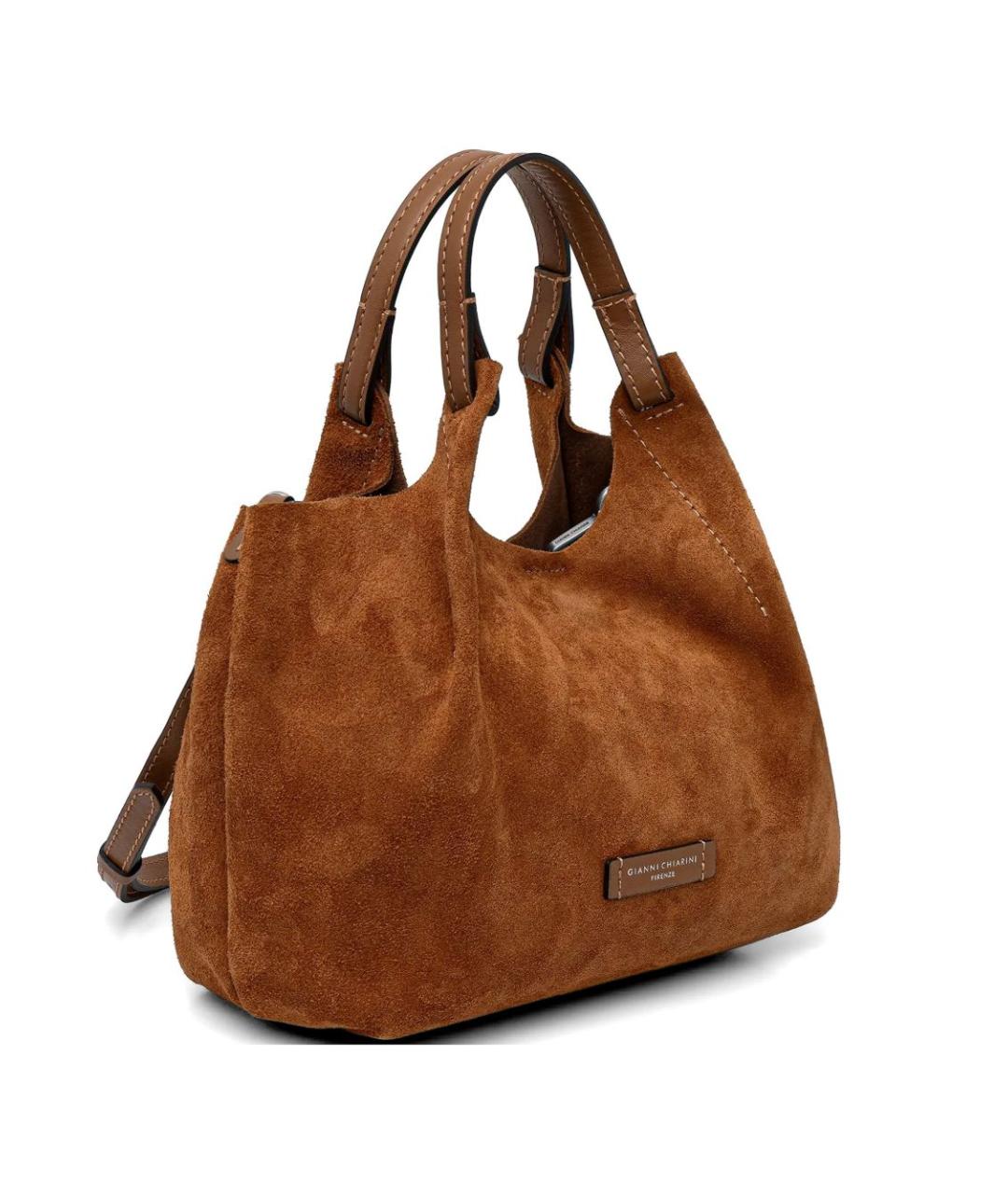 Gianni Chiarini Коричневая замшевая сумка тоут, фото 1