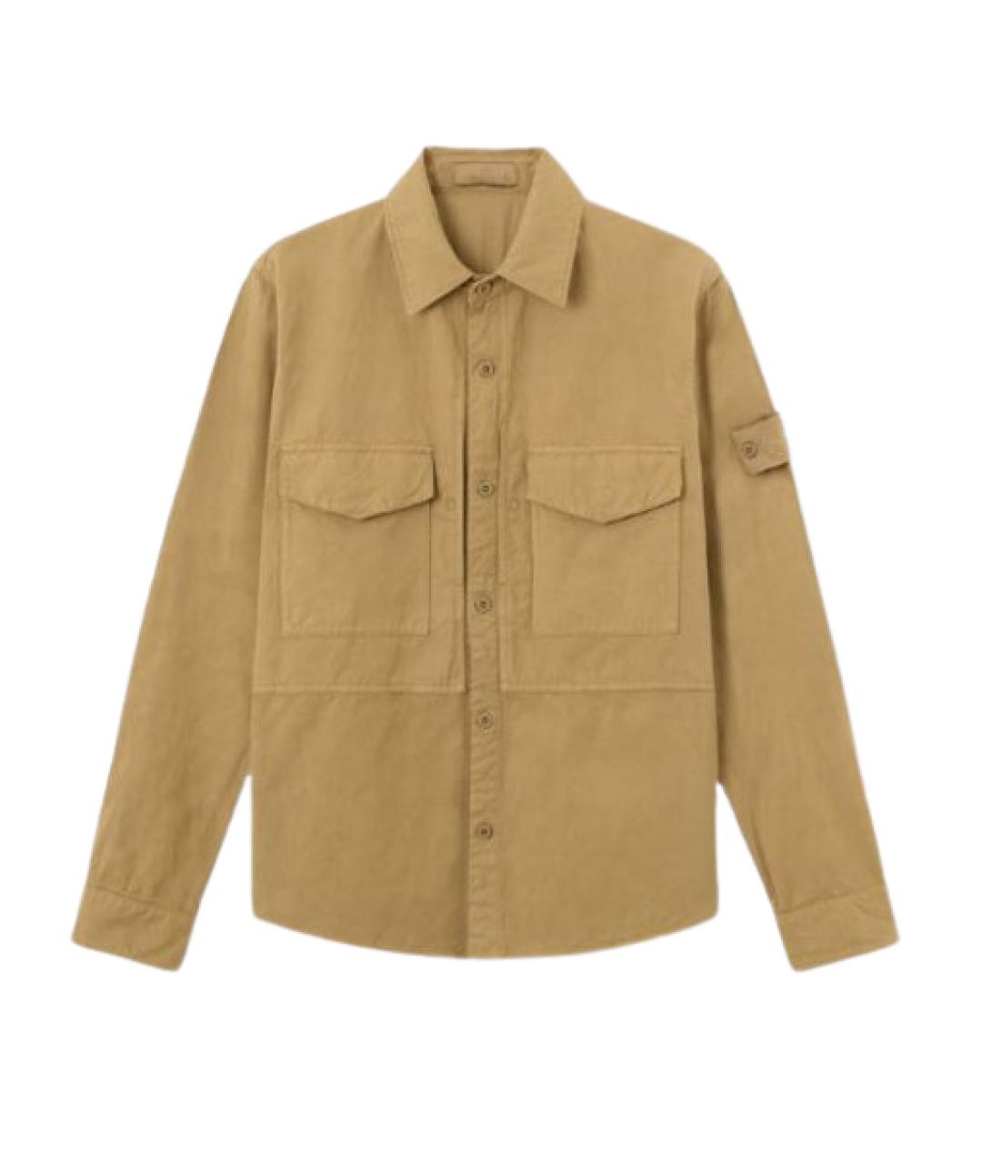 STONE ISLAND Бежевая хлопковая кэжуал рубашка, фото 1