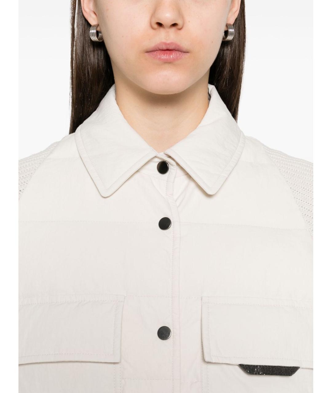 BRUNELLO CUCINELLI Бежевая полиамидовая куртка, фото 4