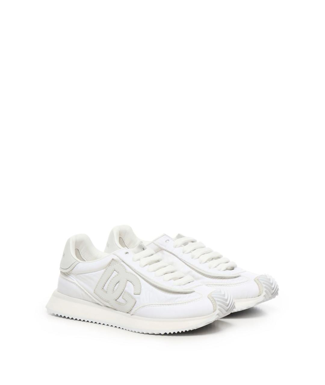 DOLCE&GABBANA Белые текстильные кроссовки, фото 3