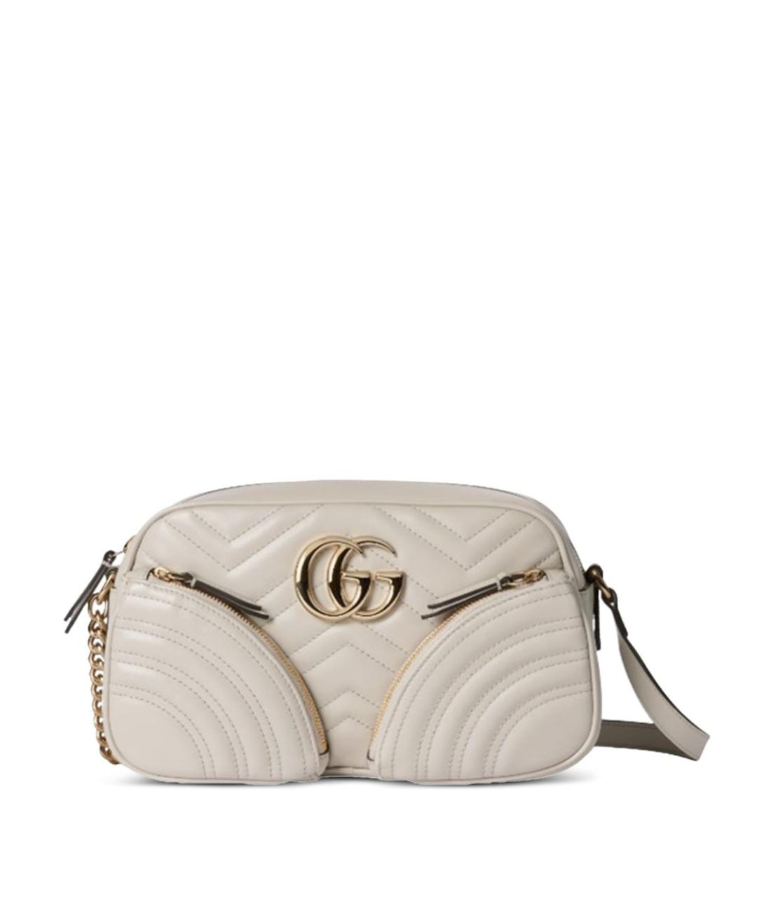 GUCCI Белая кожаная сумка через плечо, фото 5