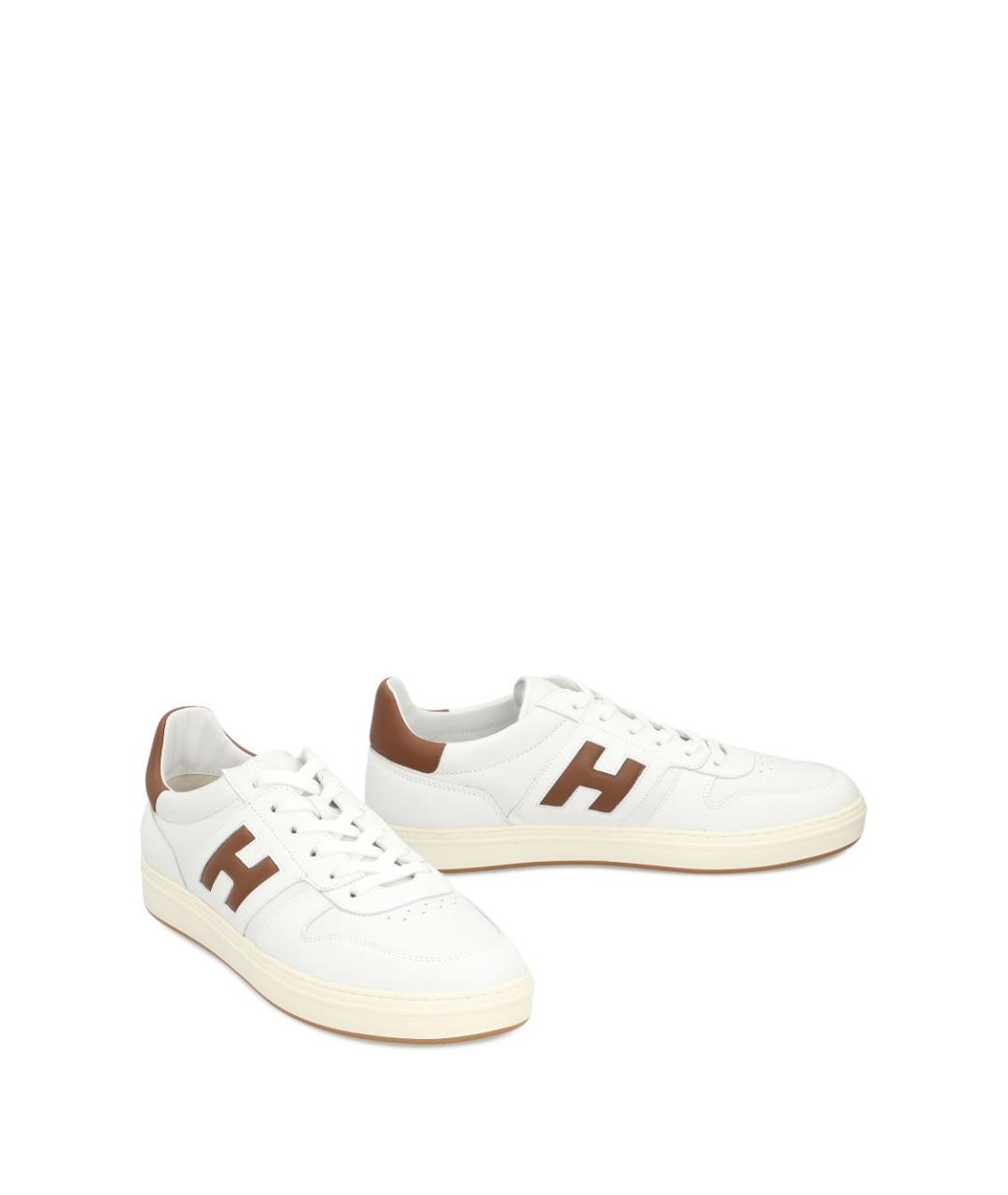 HOGAN Белые кожаные низкие ботинки, фото 3